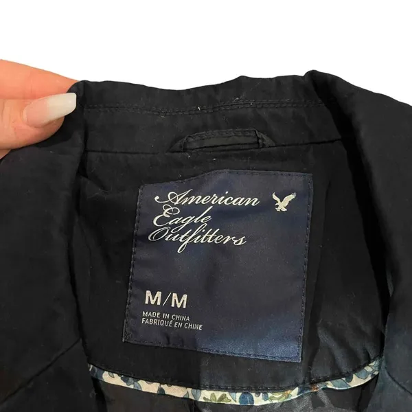 American Eagle Outfitters Blazer Womens Size‎ Medium Black Single Button Lined - Image 3