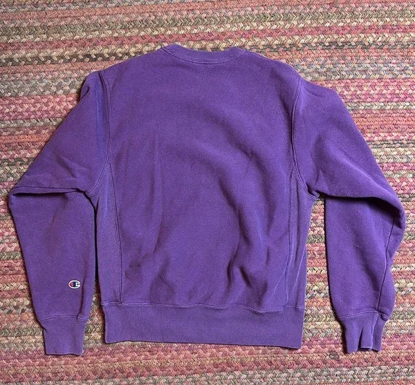 CHAMPION PURPLE REVERSE WEAVE PULLOVER SWEATSHIRT - Image 5
