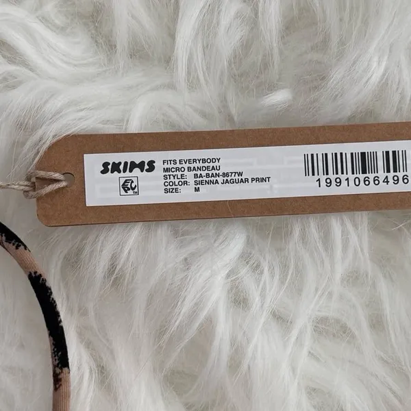 Skims Fits Everybody Micro Skimpy Bralette Sienna Jaguar Print Size Medium - Image 9