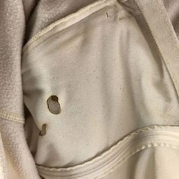 Columbia Womens Fleece Jacket Full Zip Pockets Cinch Waist Ivory 1X - Image 5