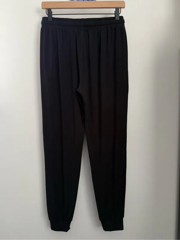 Cozy Earth Women's Small Studio Jogger Pants Mid Rise Black Modal Lounge Comfy - Image 4