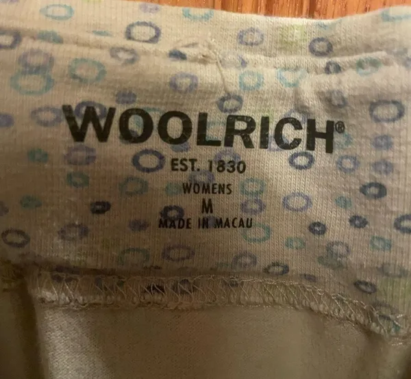 Woolrich women’s tank stone color with tiny design circles of blue shades size M - Image 5