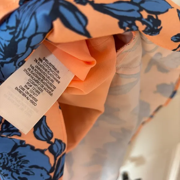 Alice + Olivia Jade Ruffled Floral Midi Dress Coral Blue Lace‎ Illusion Size 12 - Image 15