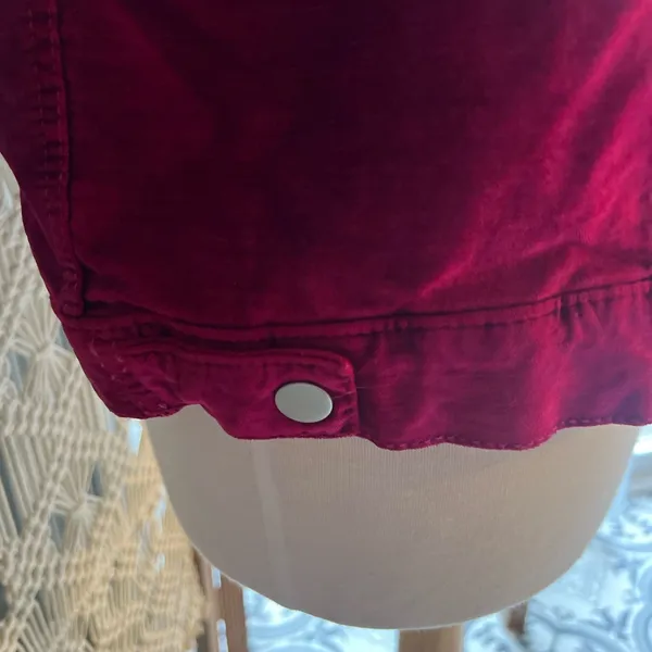 Free People Hot Pink Velvet Trucker Jacket Oversized - Image 9