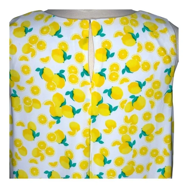 Pappagallo Shift Dress Womens XL Yellow‎ Lemon Print Sleeveless Summer Mini - Image 16