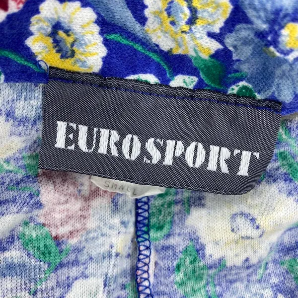 Vintage 90’s Euro Sport Blue Floral Midi Cottage Wrap Skirt - Image 8