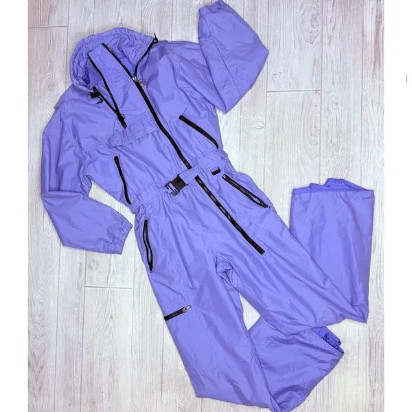 Vintage 1980s 90s Ski Suit One Piece Snowsuit Mountain Goat Snow Bibs retro 10 - Image 9