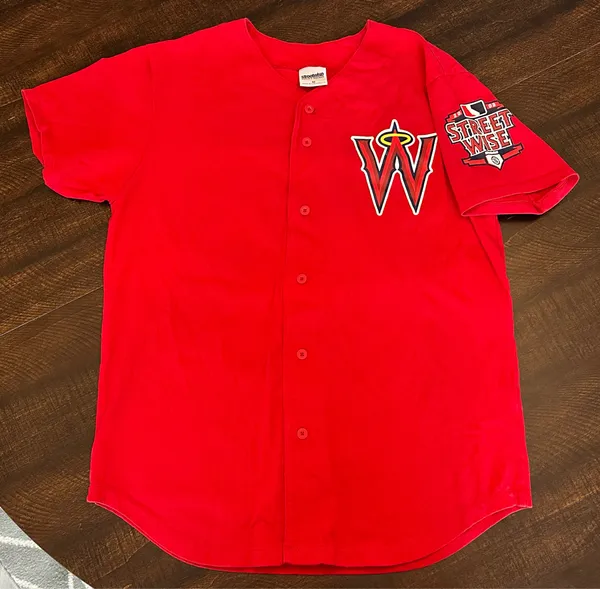 Streetwise 2003 Baseball Men’s Button Up Jersey West Coast Halo-Medium - Image 2