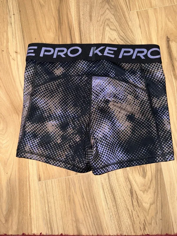 Nike Pro Black and Purple 3" Shorts - Image 2
