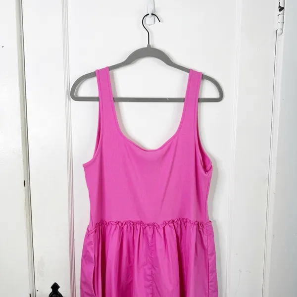 A New Day Midi Sleeveless Ballet Dress NEW Ribbed Top Ruffle Waistline Size L - Image 9