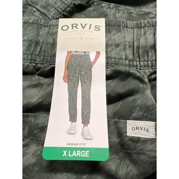 ORVIS Jogger Pants Women XL Green Digital Camo Tencel Lyocell Relaxed Travel NWT - Image 5