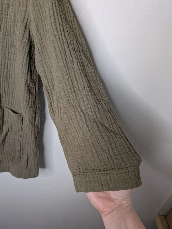 Madewell Womens Olive Green Cotton Lightspun Dorset blazer Large - Image 2