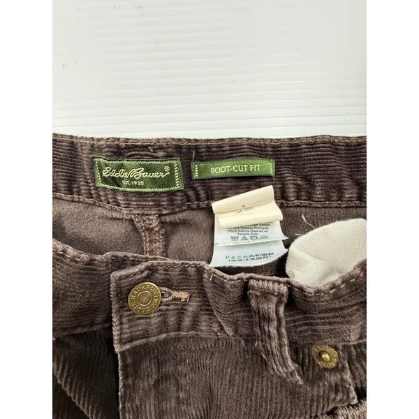 Eddie Bauer Legendary Corduroy Pants Brown Boot-Cut Fit Womens Size 8 30x31 - Image 3