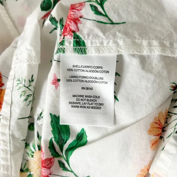 Gal Meets Glam Tabitha Floral Cotton Maxi Dress White Pink V-Neck Pockets Size 6 - Image 9