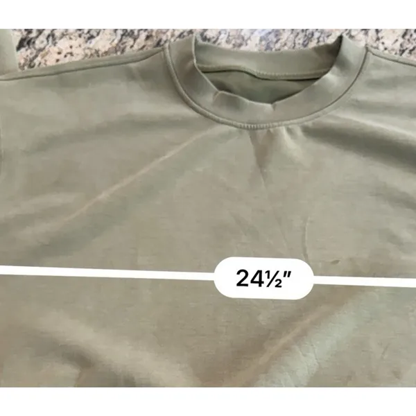 Lululemon Softstreme Perfectly Oversized Cropped Crew Sage Green Twill size 6 - Image 10