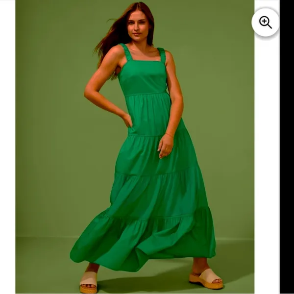 NWT Emerald Green Cotton Dress Size M - Image 5