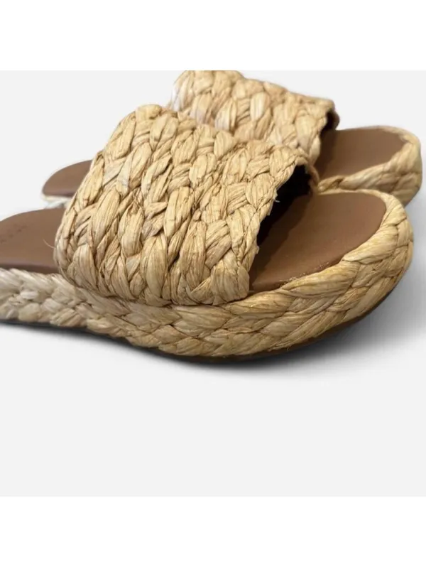 A New Day Raffia Platform Slide Sandals Size 6 - Image 3