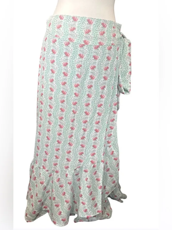 Hill House Sage Green Floral Maxi Skirt - Image 5