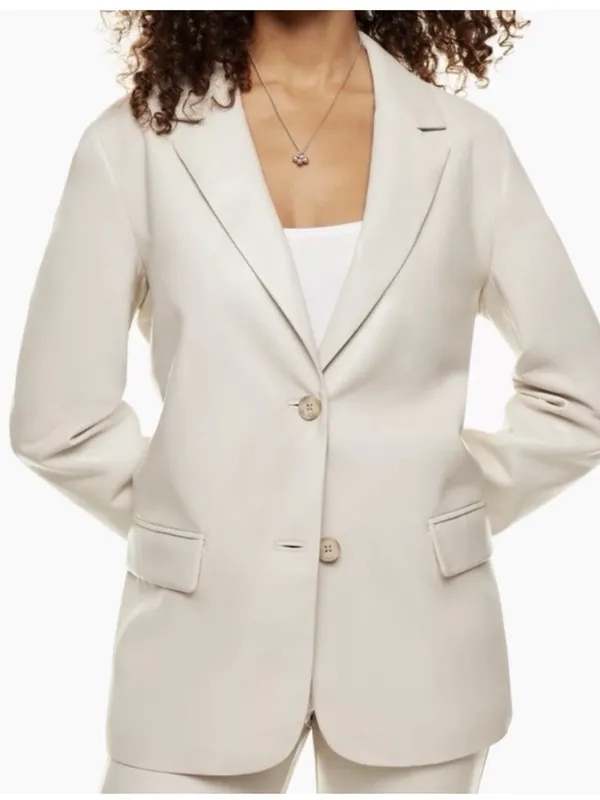 Aritzia Wilfred Memories‎ Blazer Jacket Vegan Faux Leather Womens Size S - Image 2