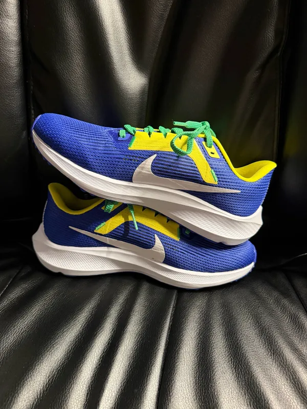 Nike Pegasus 40 Men's Size 8 Brazil Road Running Shoes FN0020-401 Blue/Yellow - Image 3