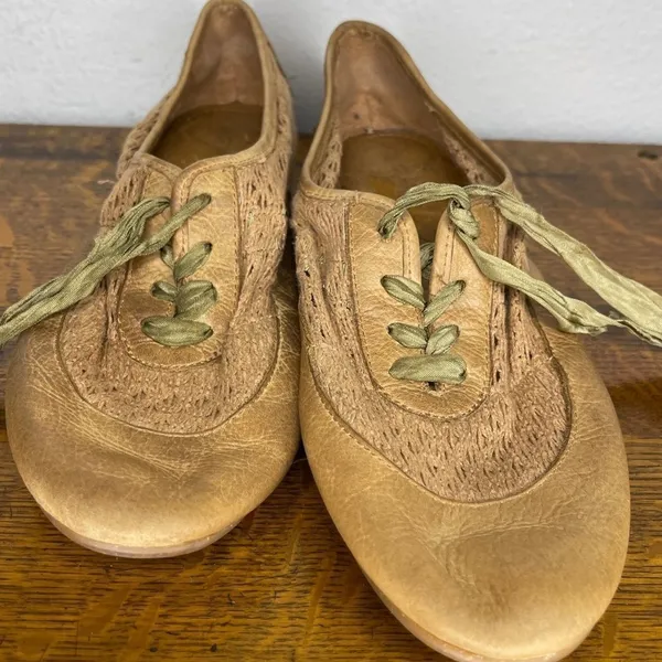 Naya Leather‎ Lace Up Flats Tan Size 7 - Image 3