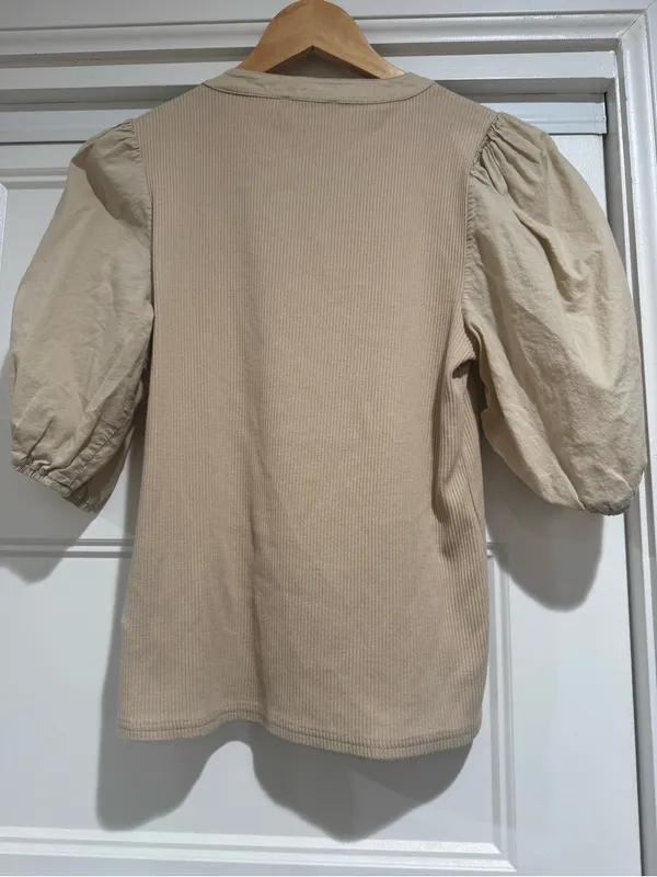 J. Crew Ribbed Puff Sleeve Henley Top - Image 7