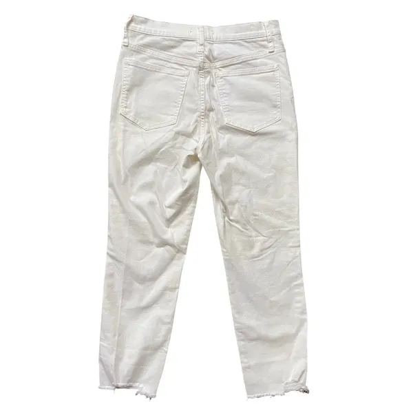 Madewell The Perfect Vintage Crop Jean‎ White Button Fly Raw Hem L3908 Womens 28 - Image 4