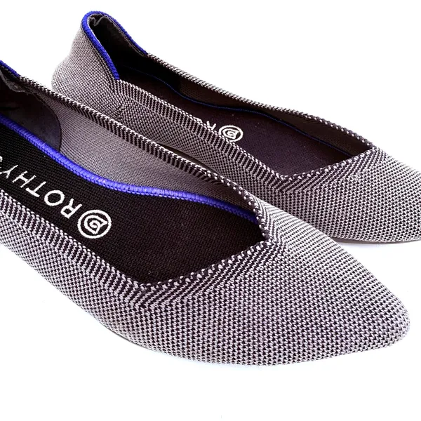 Rothy's Women's The Point Knit Grey Ballet Flats Shoes Size 9 - Image 2