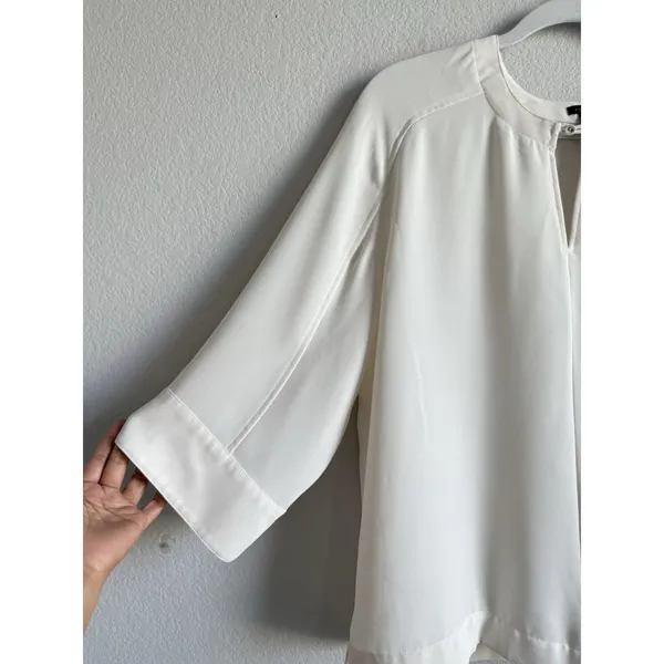 Ann Taylor Women's Wide Dolman Sleeves Ivory Top Blouse Size Large Casual Office - Image 7