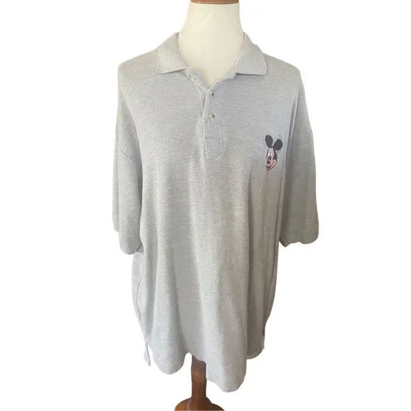 Mickey Unlmtd. Mickey Mouse Gray Polo Short Sleeve 100% Cotton Shirt Size XXL-EU - Image 8