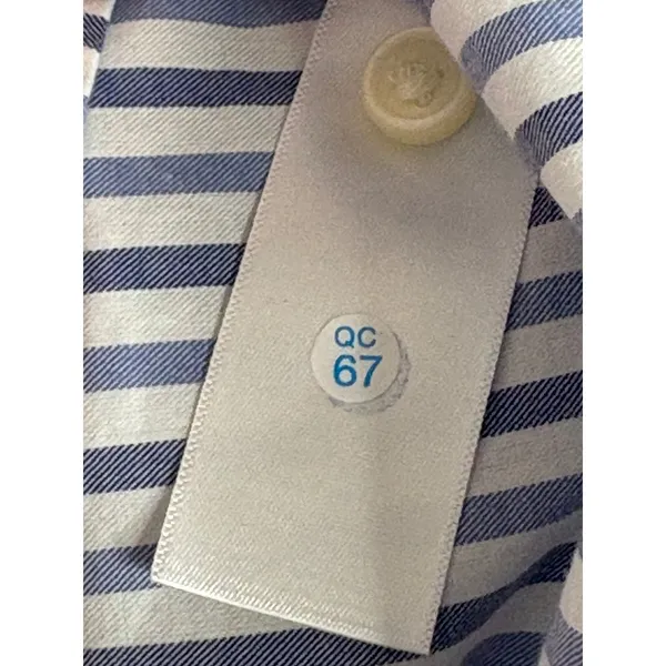 Everlane The Woven PJ Top Cropped Pajama Shirt‎ SMALL Blue Striped Cotton Boxy - Image 7