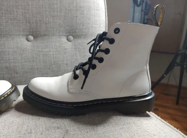 Dr. Martens White Lace Up Boots - Image 10