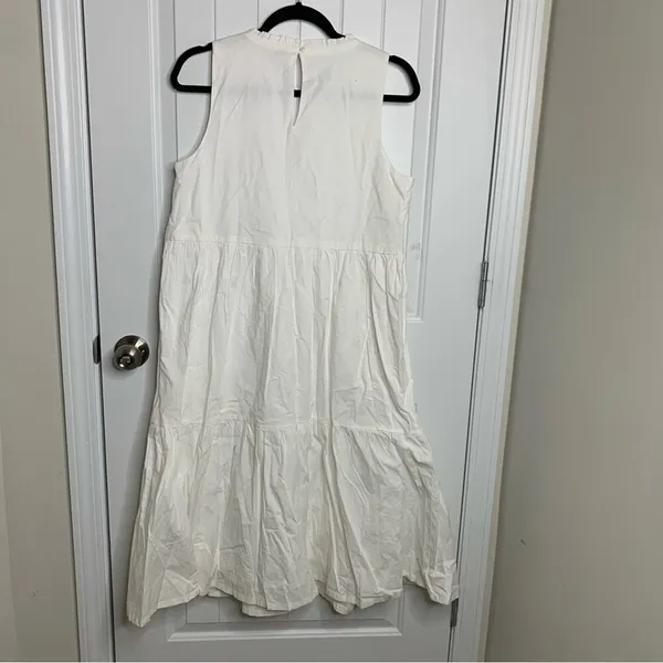 J Crew‎ white sleeveless tiered midi dress size 10 vacation cruise bridal shower - Image 5