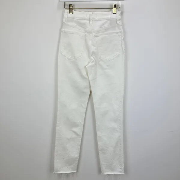 Madewell The Perfect Vintage Jean Tile White High Rise Classic Raw Hem US 23 NWT - Image 8