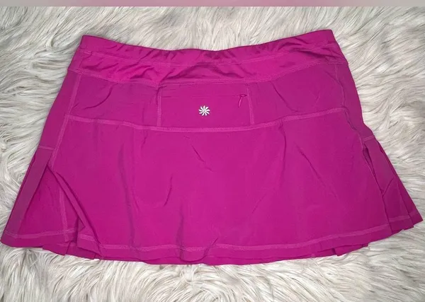 Athleta Athletic Skort Size Large – Hot Pink, Built-In Shorts, Zipper Pocket - Image 2