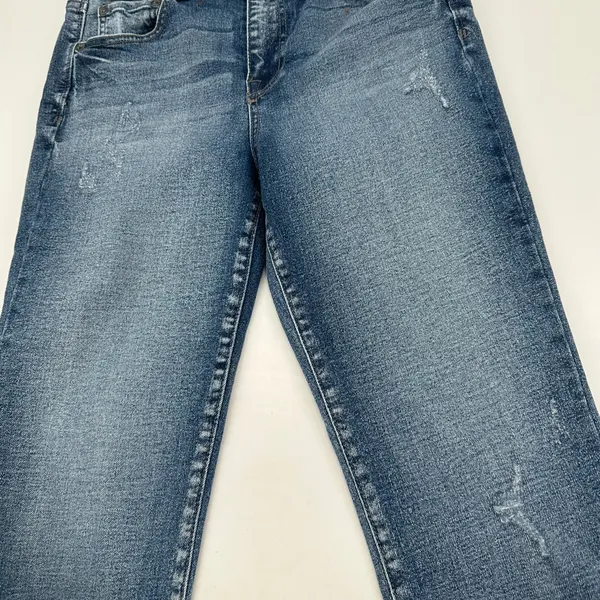 Pistola Jeans Women 27 Blue Cotton Blend Stretch Denim High Rise Cropped Raw Hem - Image 5