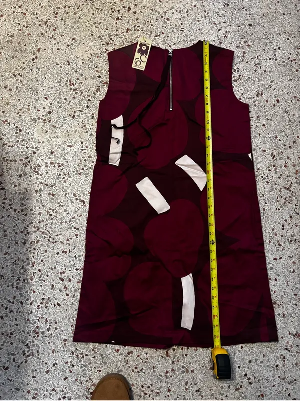 NWT Marimekko Siluetti Unikko Cotton Satin Dress side 34 is US 2 - Image 8