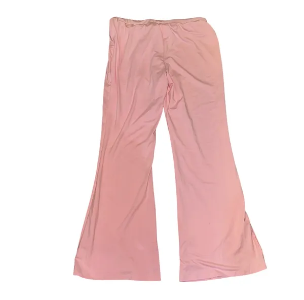 Y2K baddie baby pink bandeau crop top flare pants set - Image 5