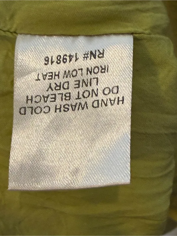 Olive Green Linen Blend Boho Tiered Ruffle Babydoll Mini Dress Small Sundress - Image 8