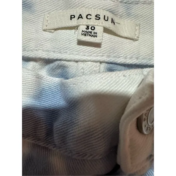 Pacsun womens blue white‎ tie dye high rise mom jeans sz 30 - Image 3