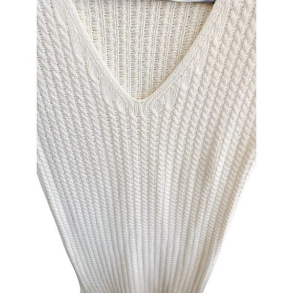 Massimo‎ Dutti ITALIAN YARN Designer Cream lightweight Knit Maxi Dress Luxury M - Image 8