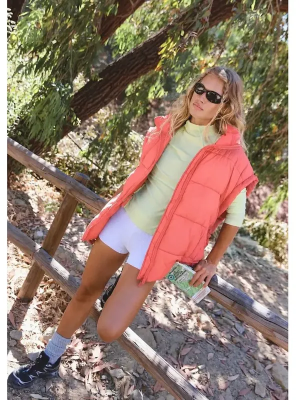 NWT Free People FP Movement Fruit Punch Puffer Vest Oversized Small Pocket - Image 3