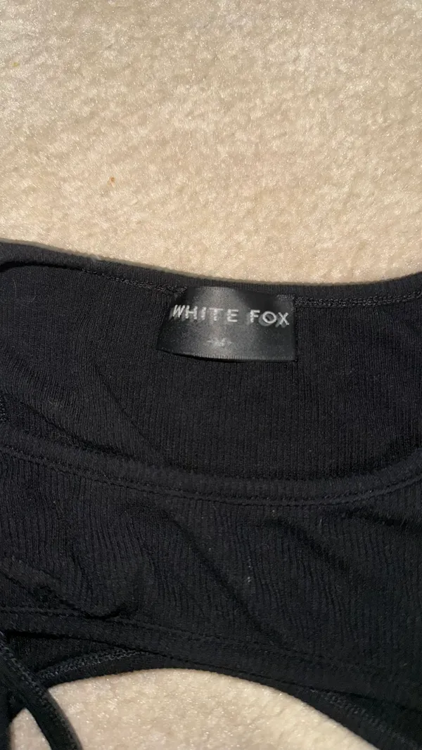 White Fox Top Boutique Crop Black - Image 3