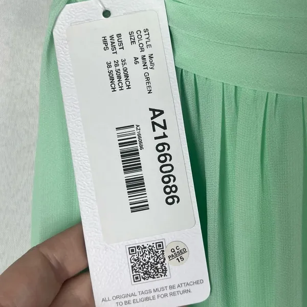 Azazie Molly Mint Bright Green‎ Formal Bridesmaid Dress A6 - Image 9