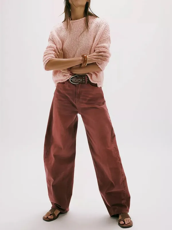 NWT Free People We The Free Bodie Arc Jeans - sangria pink red - 27 - Image 3