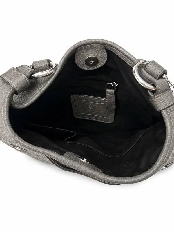 Coach Gray Silver Leather Bag - Image 3
