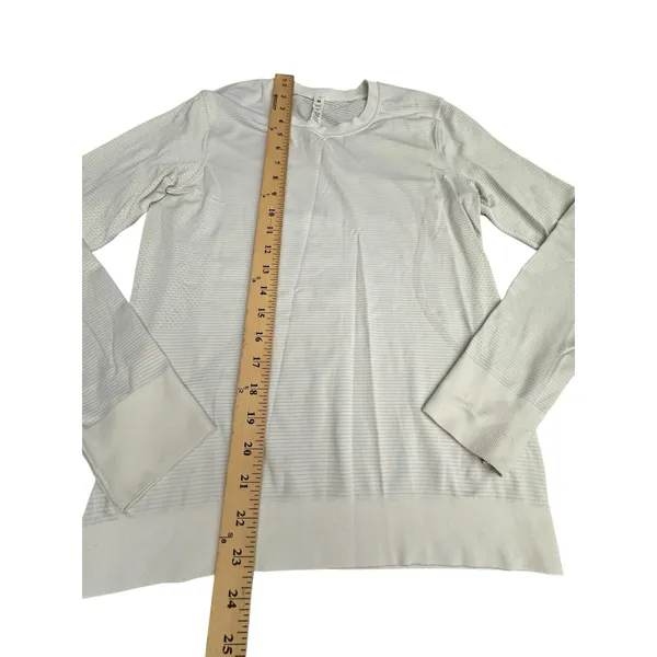 Lululemon‎ Swiftly Womens Size 4 White Top Tech Long Sleeve Activewear #FF1-5 - Image 5