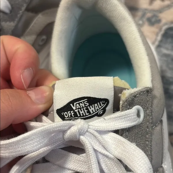 Vans Gray and White Old Skool Sneakers with Suede and Canvas Upper - Image 2