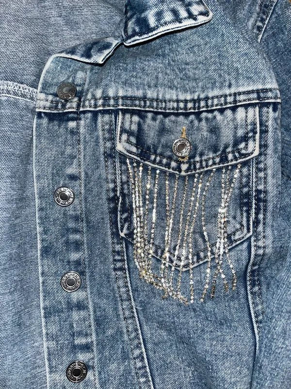 SheIn Cropped Jean Jacket - Image 2