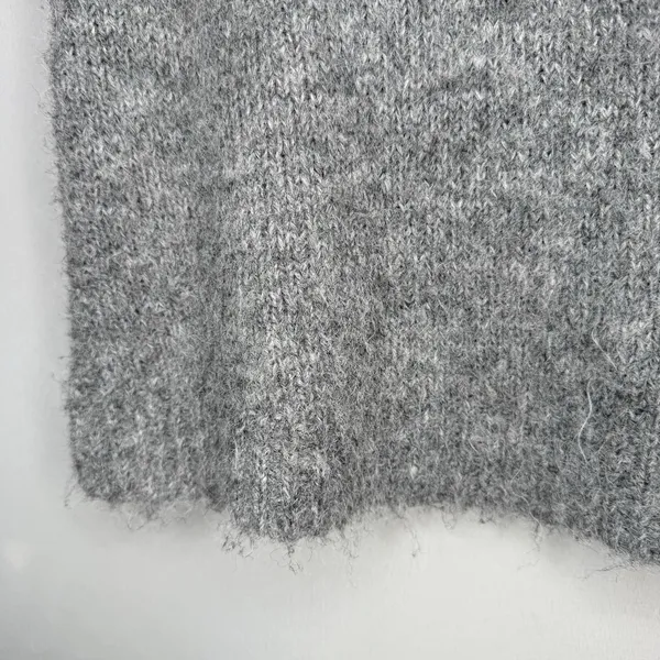 Christian Lacroix Sweater Vest Medium Fuzzy Wool Blend Gray Layering‎ Crop Boxy - Image 5